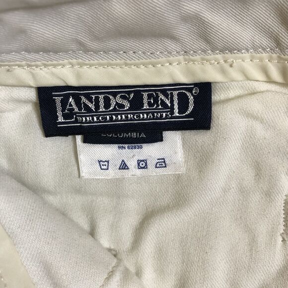 Lands End White Mid-Rise Straight Leg Chino Summer Pants w/Pockets Size 10 - Picture 14 of 15